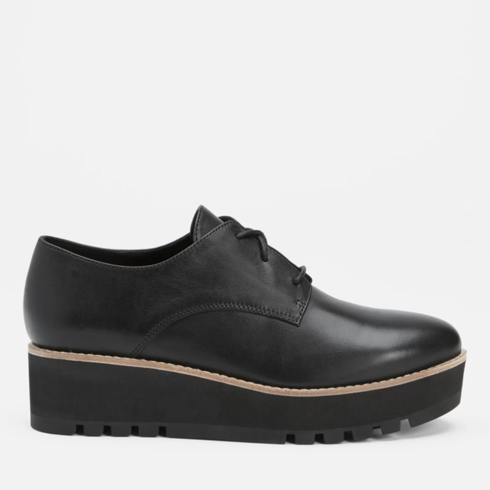 Eileen Fisher Eddy Smooth Leather Platform Oxford Size 7.5